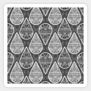 Teardrops boho pattern - Grey Magnet